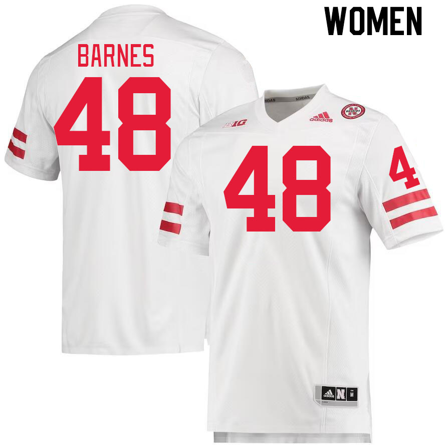 Women #48 D'Andre Barnes Nebraska Cornhuskers College Football Jerseys Stitched Sale-White - Click Image to Close